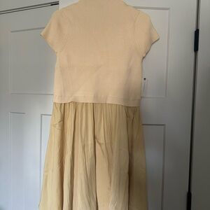 NWT Anthropologie Butter Yellow Thea Short Sleeve Twofer Mini Dress